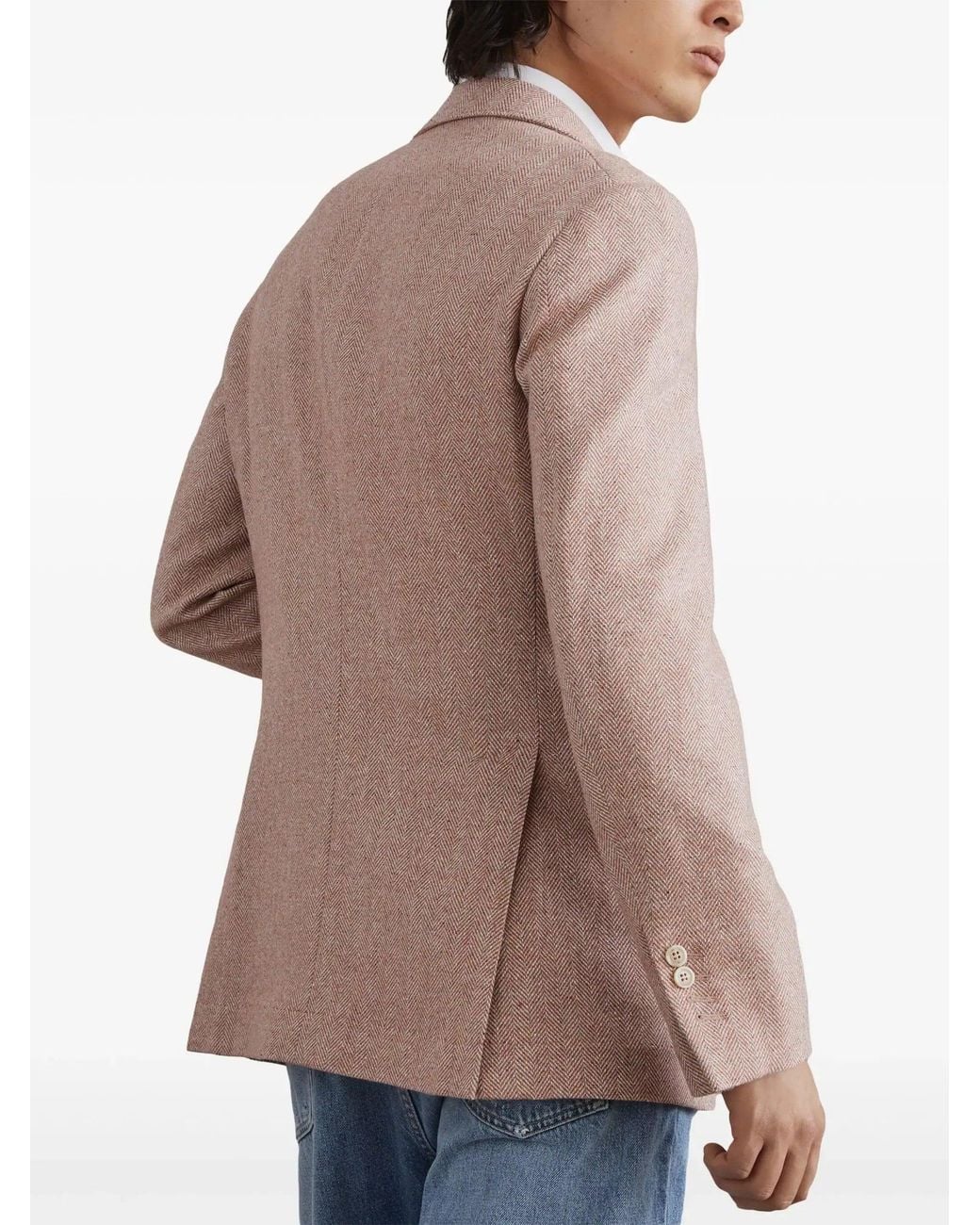 Brunello Cucinelli Natural Orange Wool Blazer for men