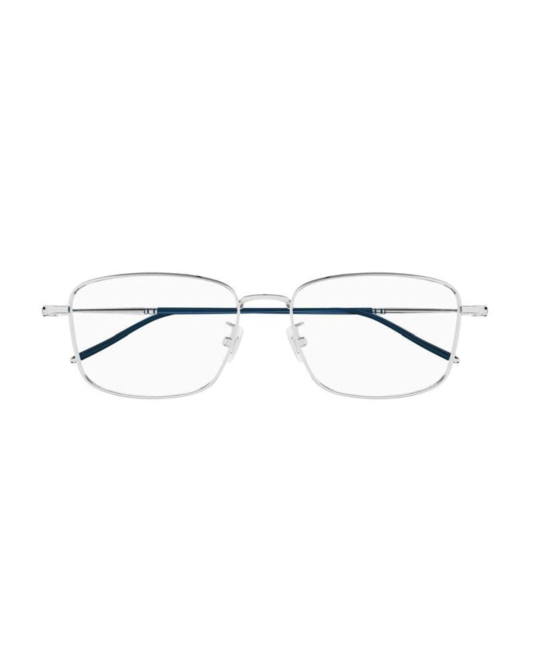 Montblanc Metallic Eyeglasses Rectangle Full Rim, Frame And Clear Demo Lens Mb0140Ok007 Sunglasses for men