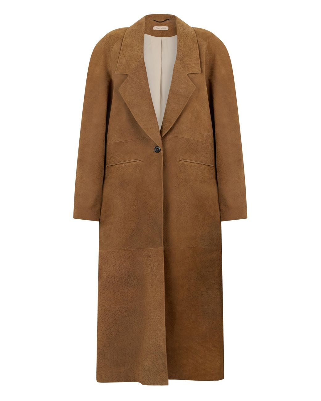The Mannei Brown Long Leather Coat Cow Hide Jackets