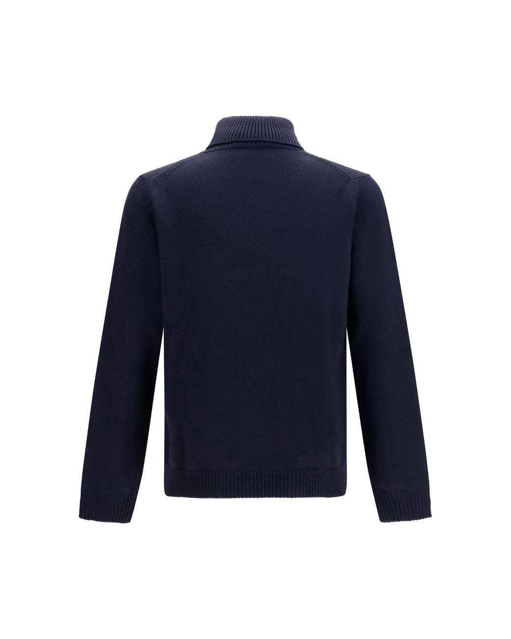 Roberto Collina Blue Turtleneck Wool Sweater Merino Ovis Aries for men