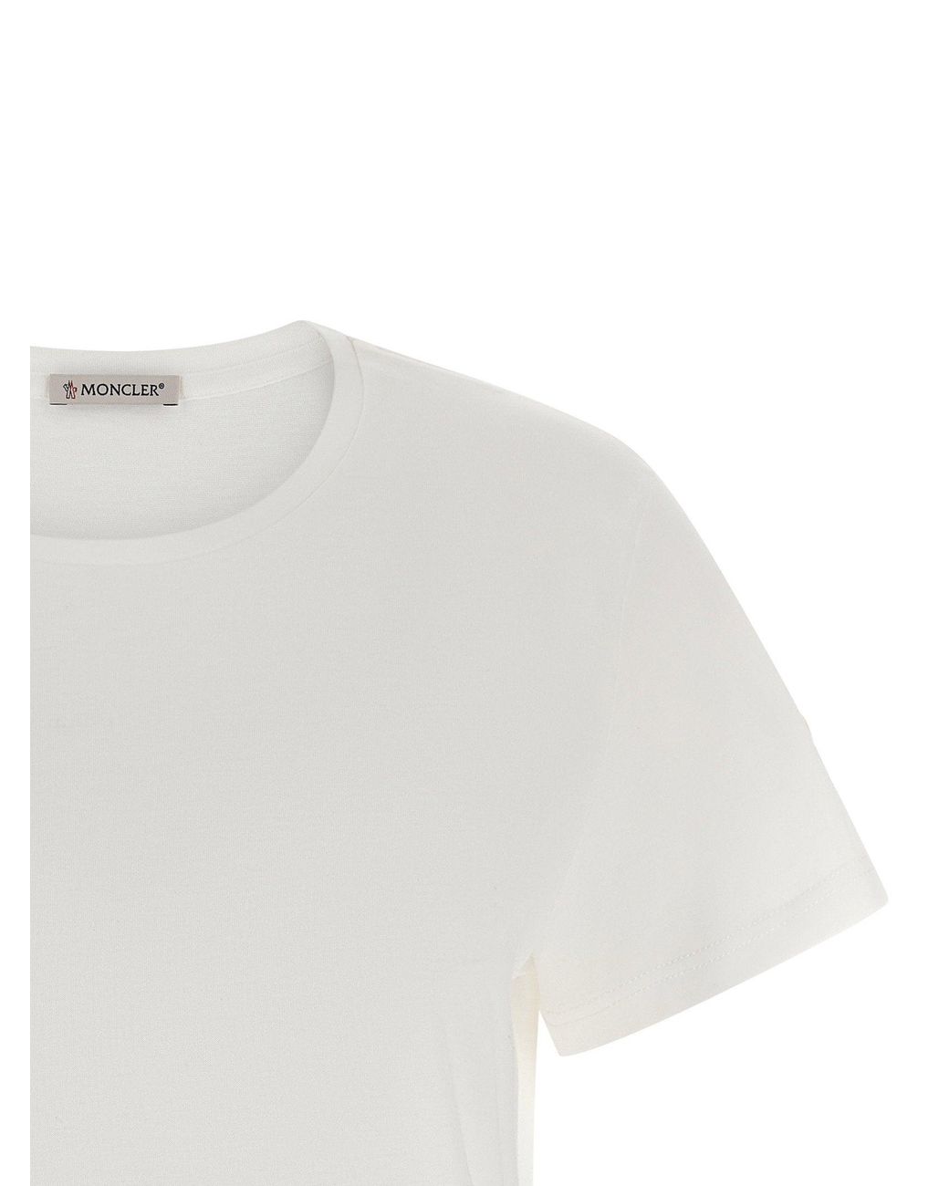 Moncler White Logo Patch T-Shirt