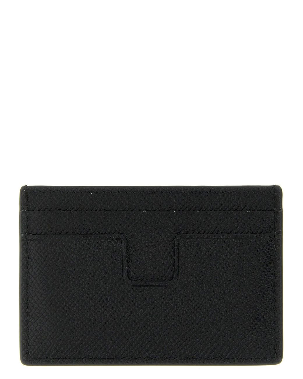 Tom Ford Black Textured Leather Card Case for men