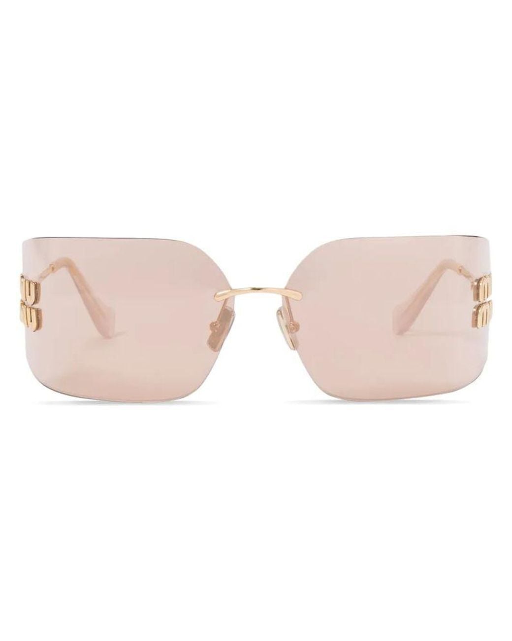 Miu Miu Pink Runway Square-Frame Sunglasses