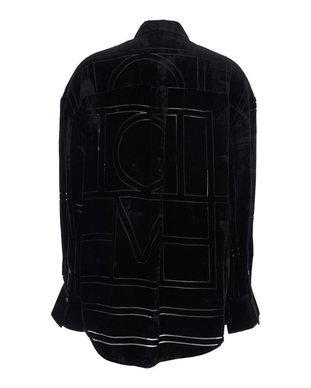 Totême Black Toteme Velvet Logo-Monogram Shirt