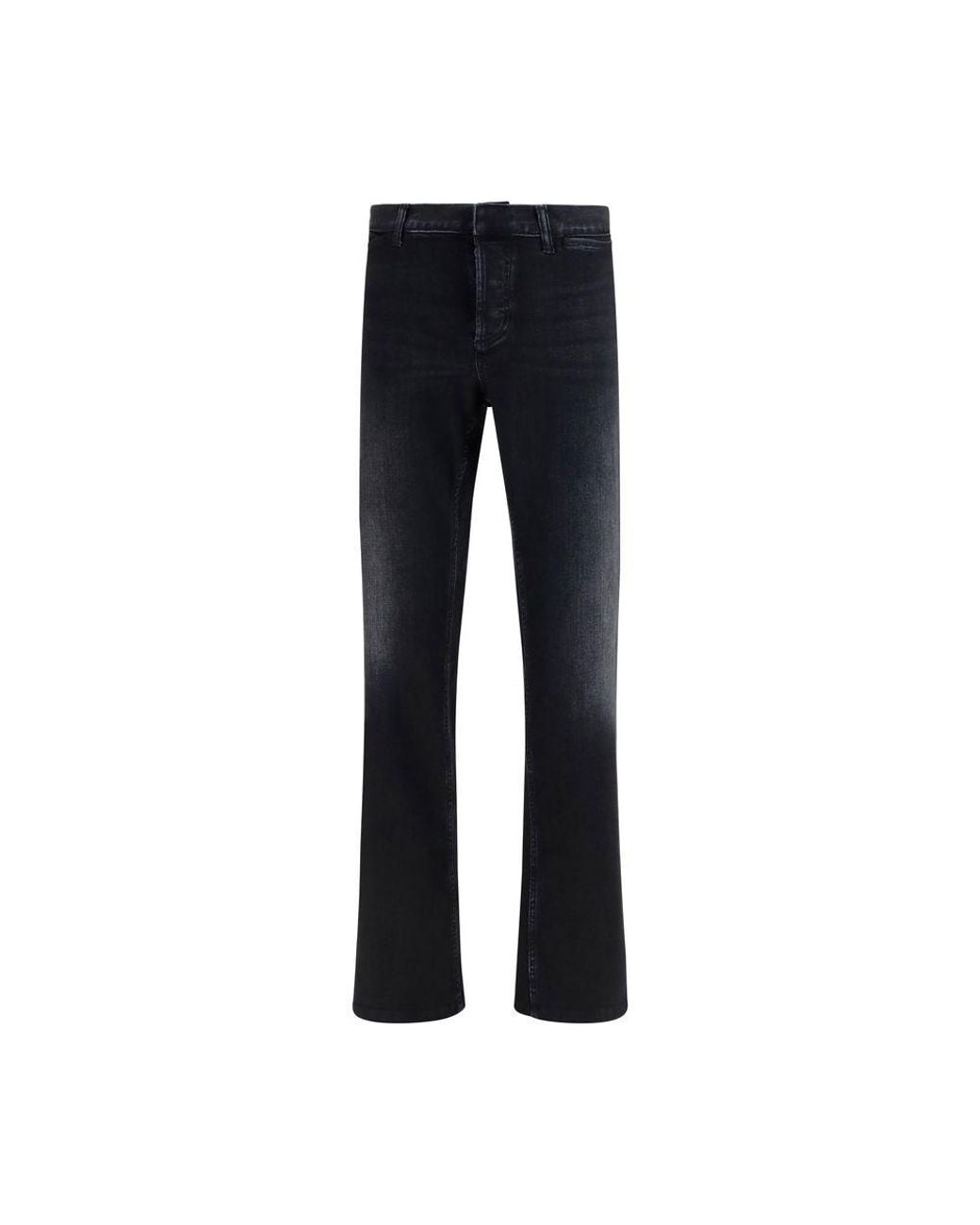 Gucci Blue Black Cotton Flared Jeans for men