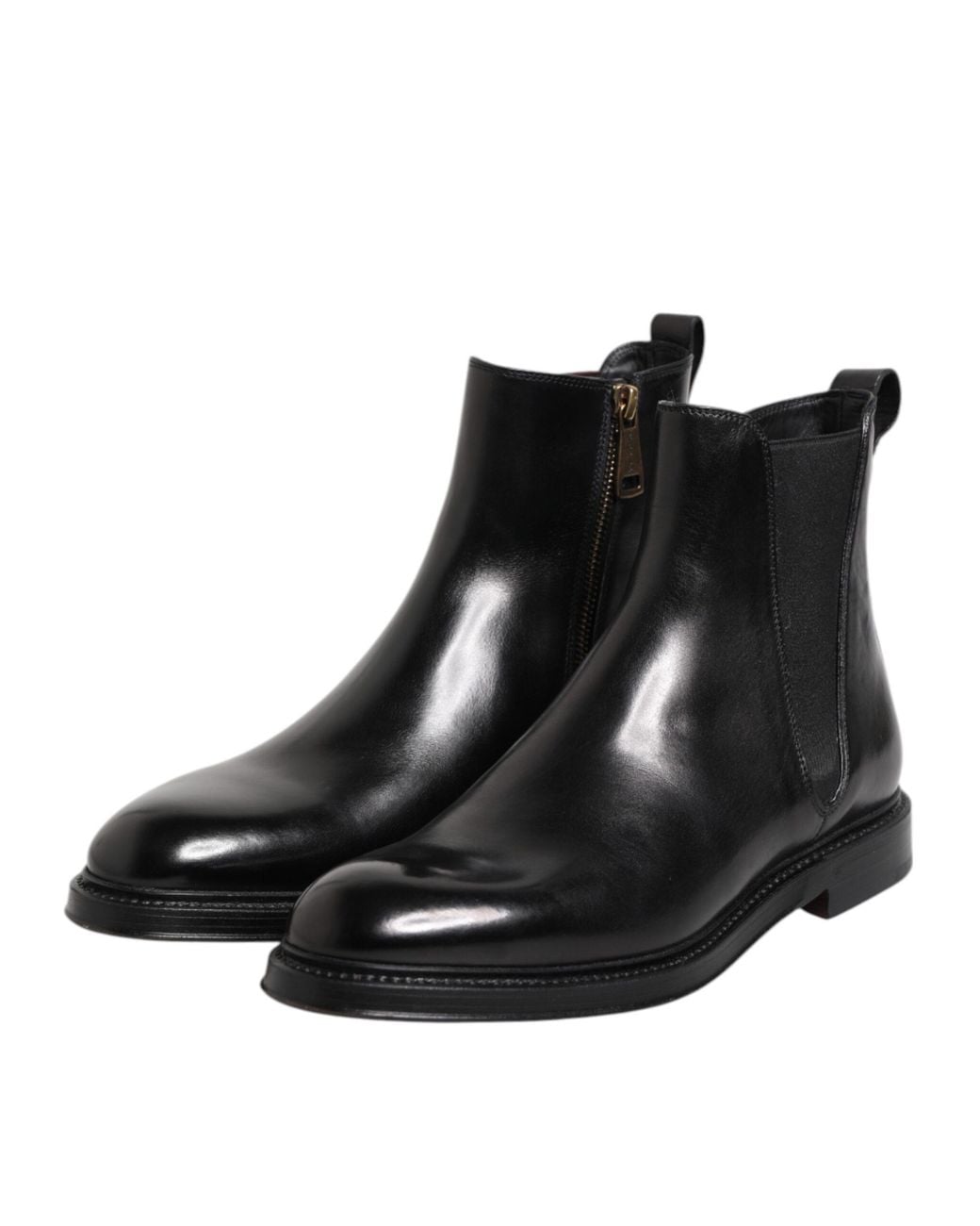 Dolce & Gabbana Black Side Zip Ankle Boots for men