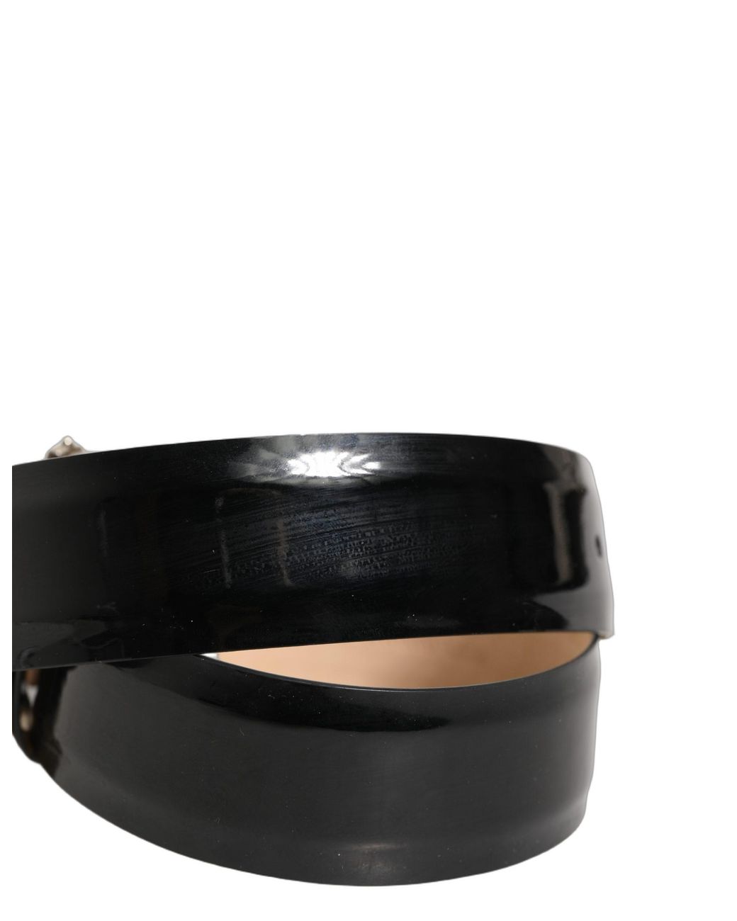 Dolce & Gabbana Black Leather Crystal Metal Buckle Belt