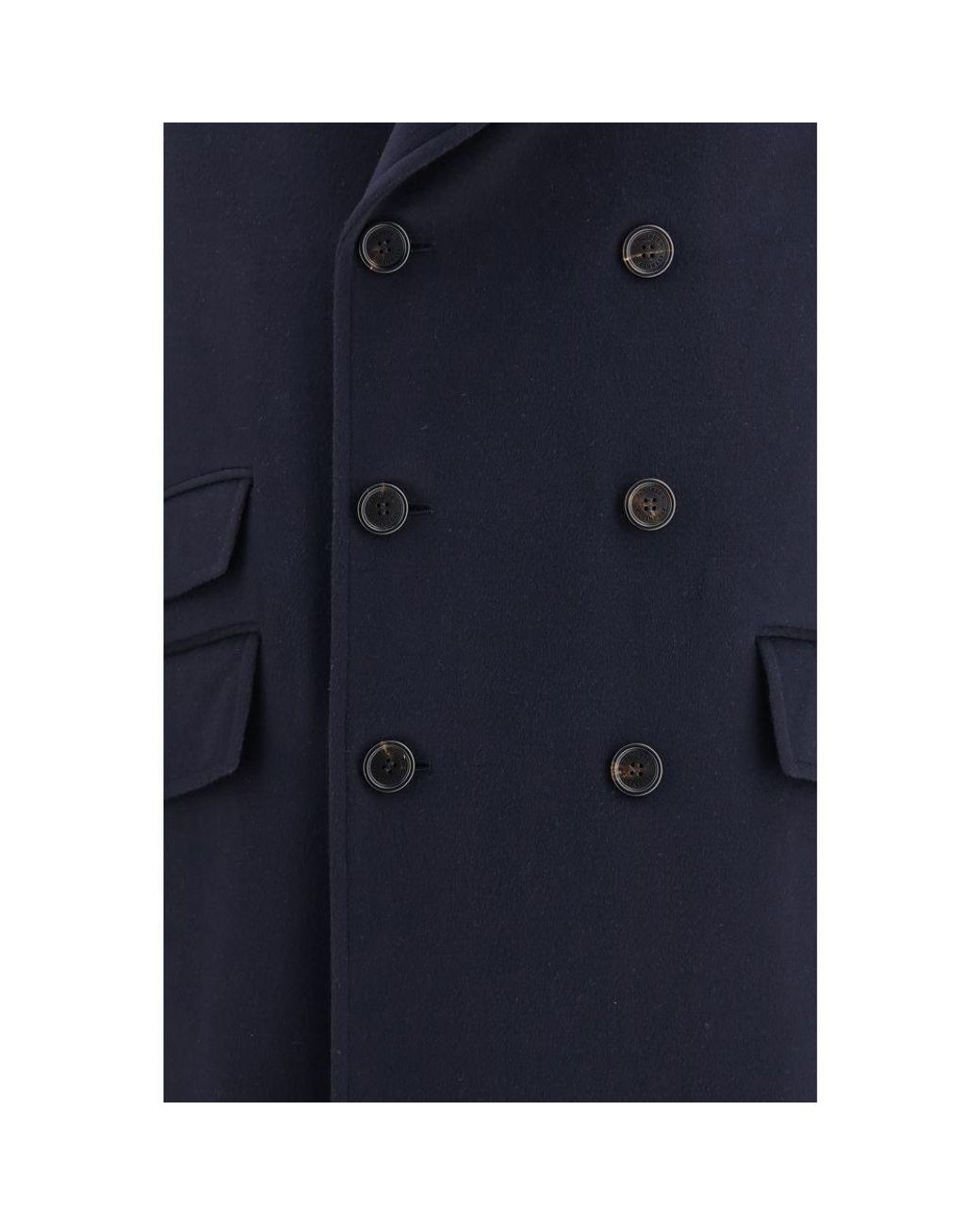 Brunello Cucinelli Blue Wool Oves Aries Coat for men