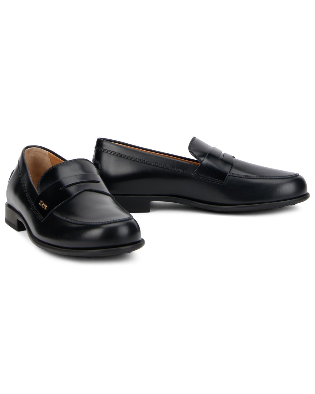 Tod's Black Leather Moccasins Calfskin Loafers