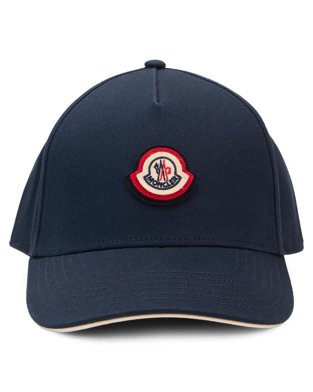Moncler Blue Cotton Baseball Cap With Curved Visor Hat for men