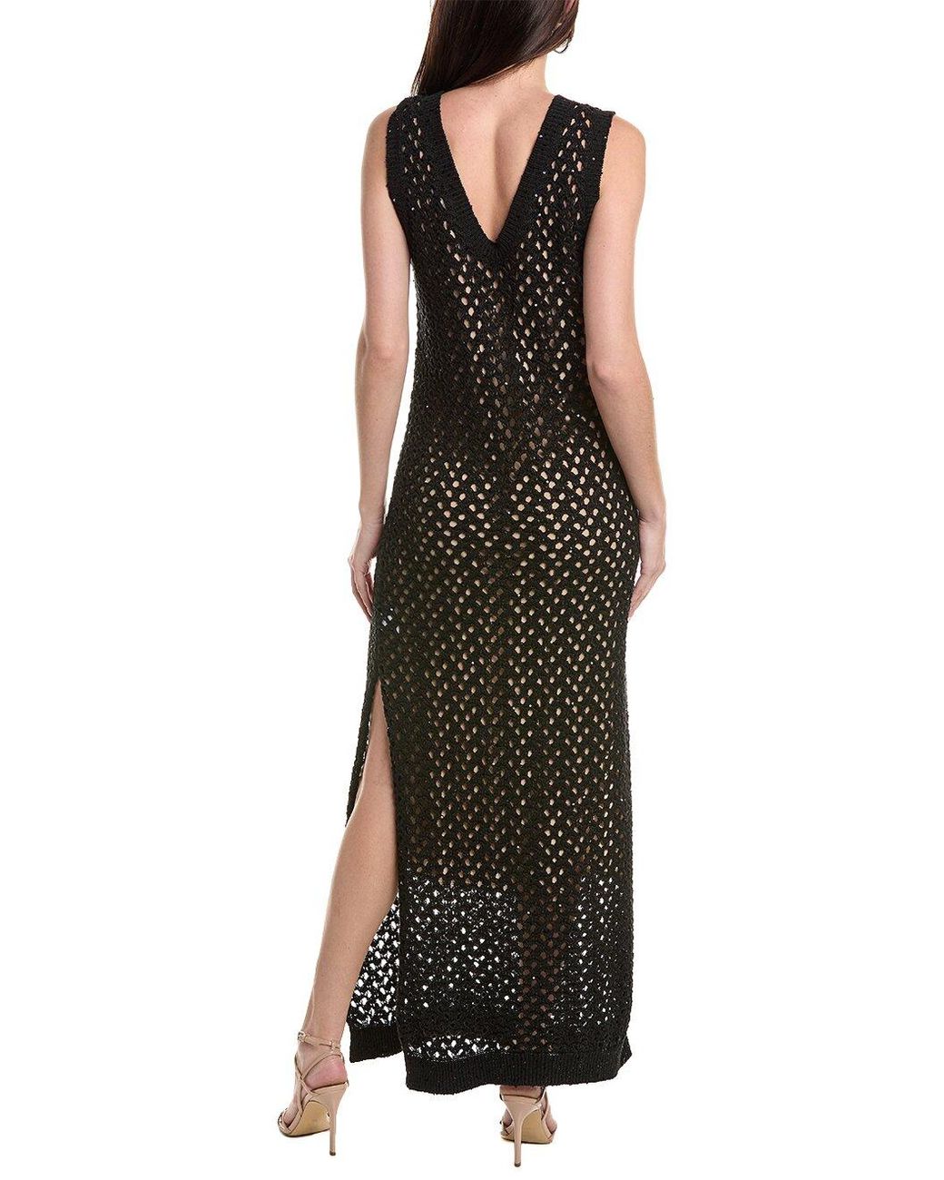 Brunello Cucinelli Black Linen Silk Maxi Dress