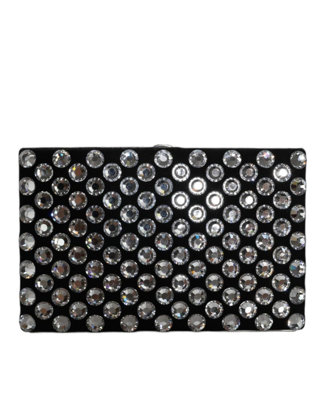 Dolce & Gabbana Black Velvet Crystal Clutch Evening Party Purse Bag