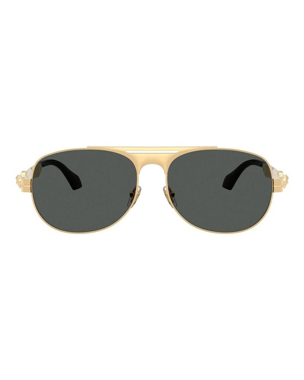 Versace Metallic Sunglasses Square Full Rim, Frame And Dark Lens Ve2302152387 for men