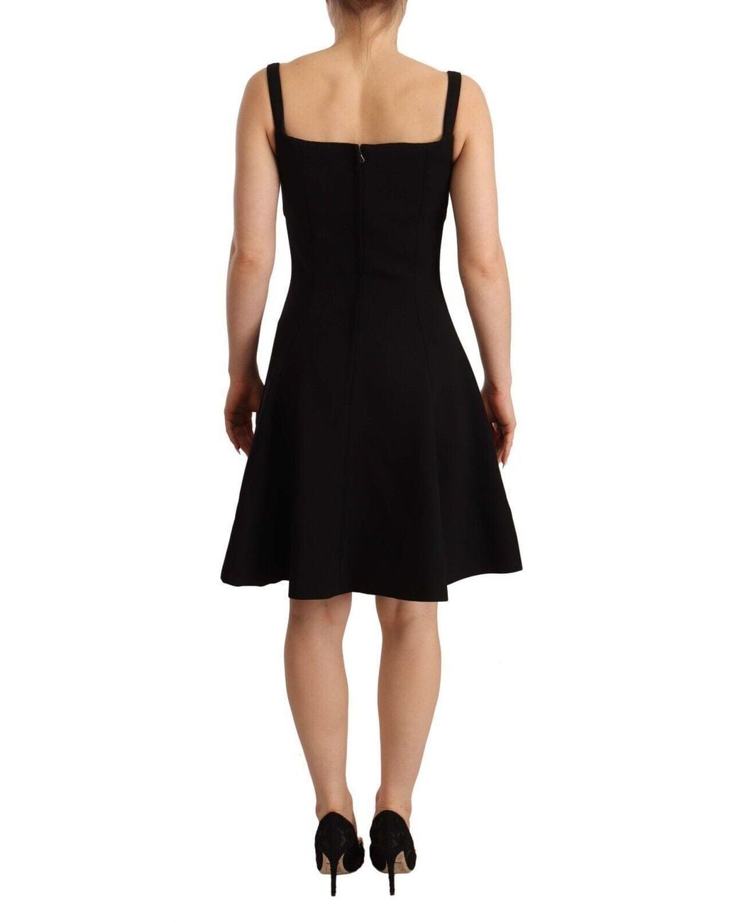 Dolce & Gabbana Black Elegant A-Line Sheath Dres