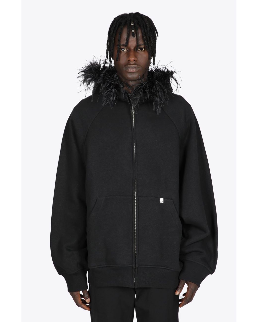 1017 ALYX 9SM Oversized Feathered Hoodie Black Oversized 1017 ALYX 9SM Oversized Feathered Hoodie Black Oversized