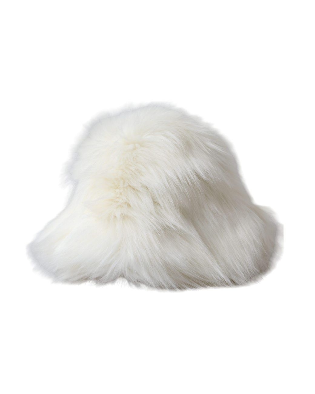 Dolce & Gabbana White Acrylic Fur Bucket Hat