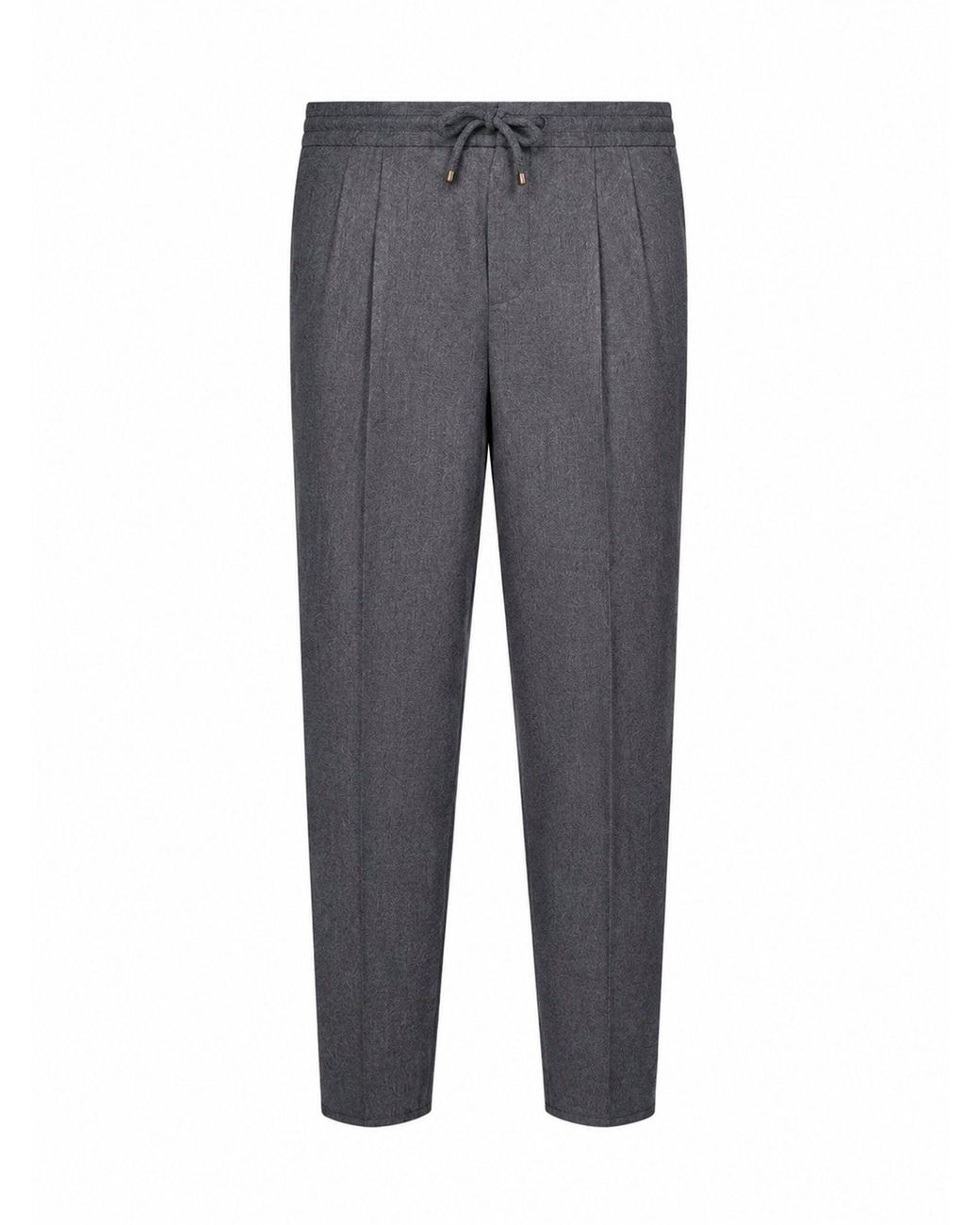 Brunello Cucinelli Gray Drawstring Trousers Medium Virgin Wool for men