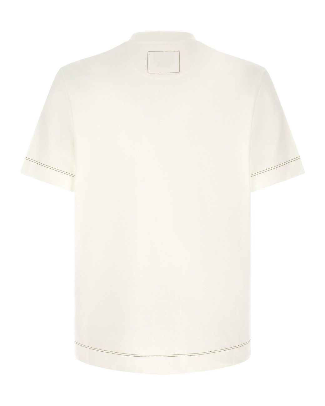 Fendi White Leather Patch Logo T-Shirt for men