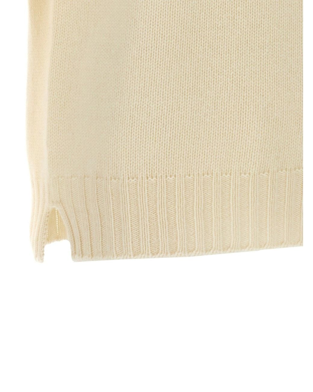 Ma'ry'ya White Ribbed Wool-Blend Turtleneck Sweater