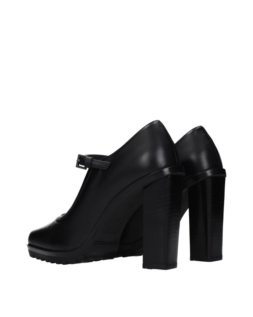 Max Mara Black Mary Jane Heels Leather