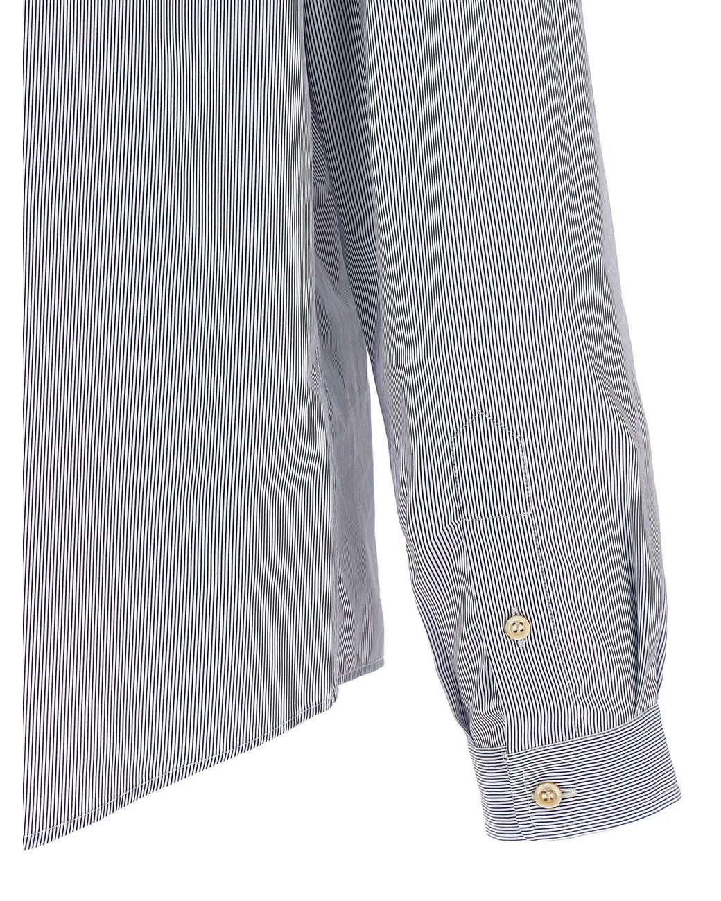 Valentino Garavani Gray Striped Cotton Shirt