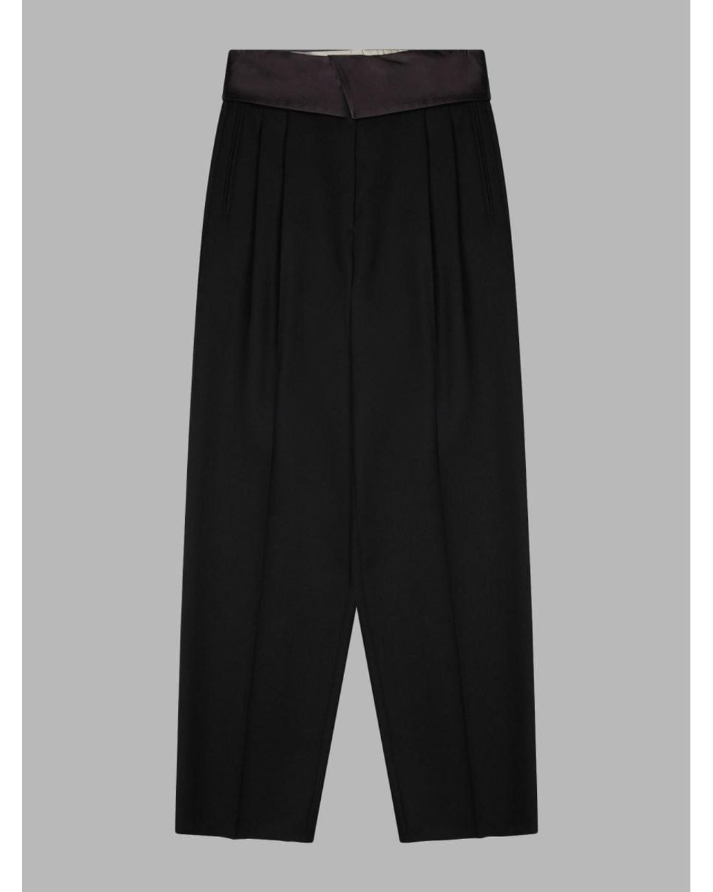 Alysi Black Wool Trousers With Waistband Virgin