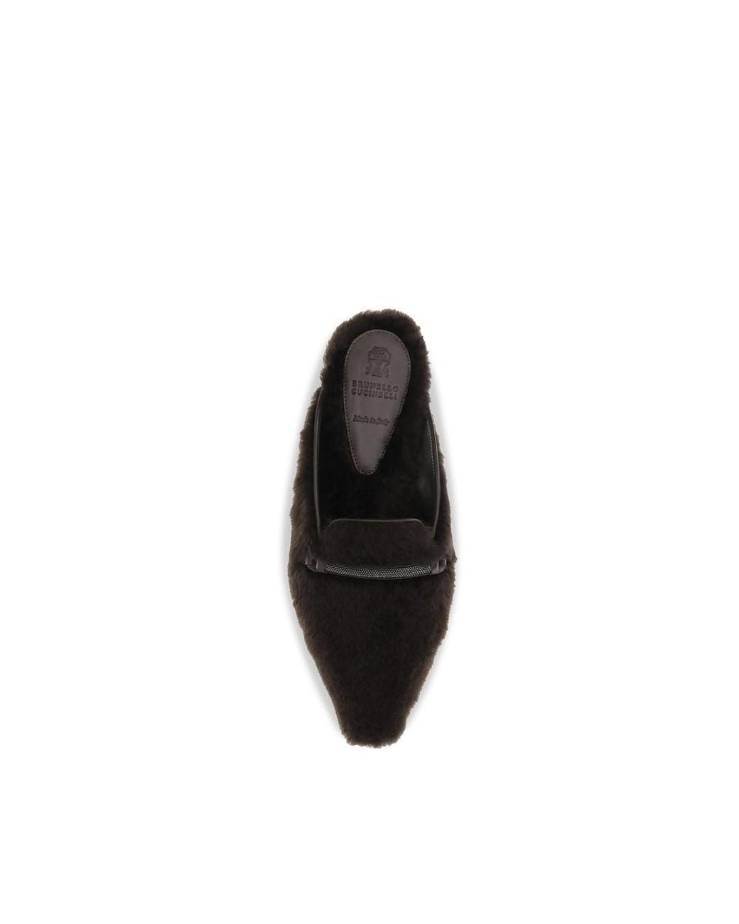 Brunello Cucinelli Black Fur Ballet Flats