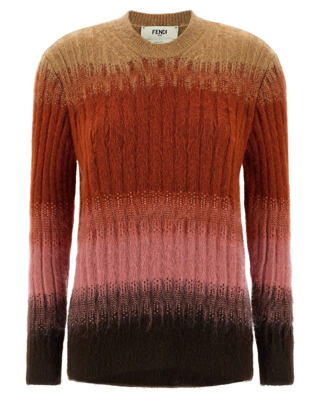 Fendi Brown Ombré Mohair Blend Sweater