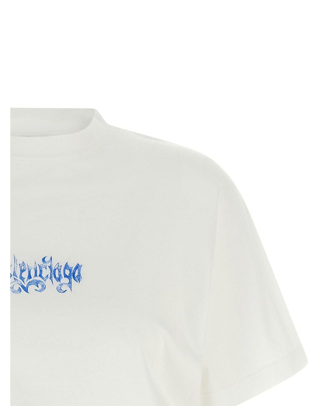 Balenciaga White Sketchy Logo Print T-Shirt