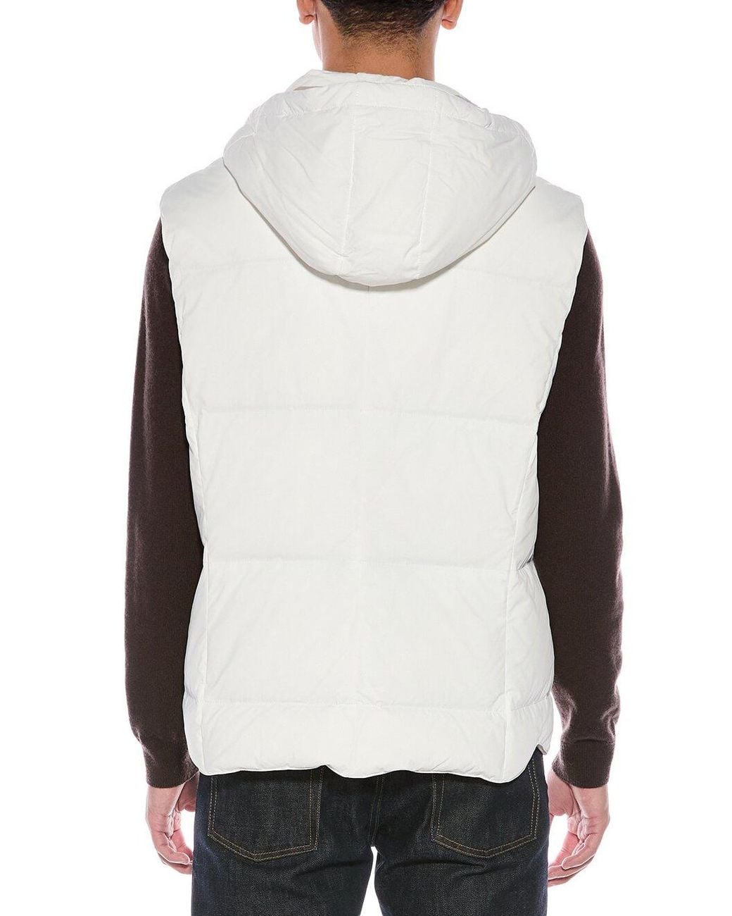 Brunello Cucinelli White Off- Sleeveless Quilted Vest Clothing for men