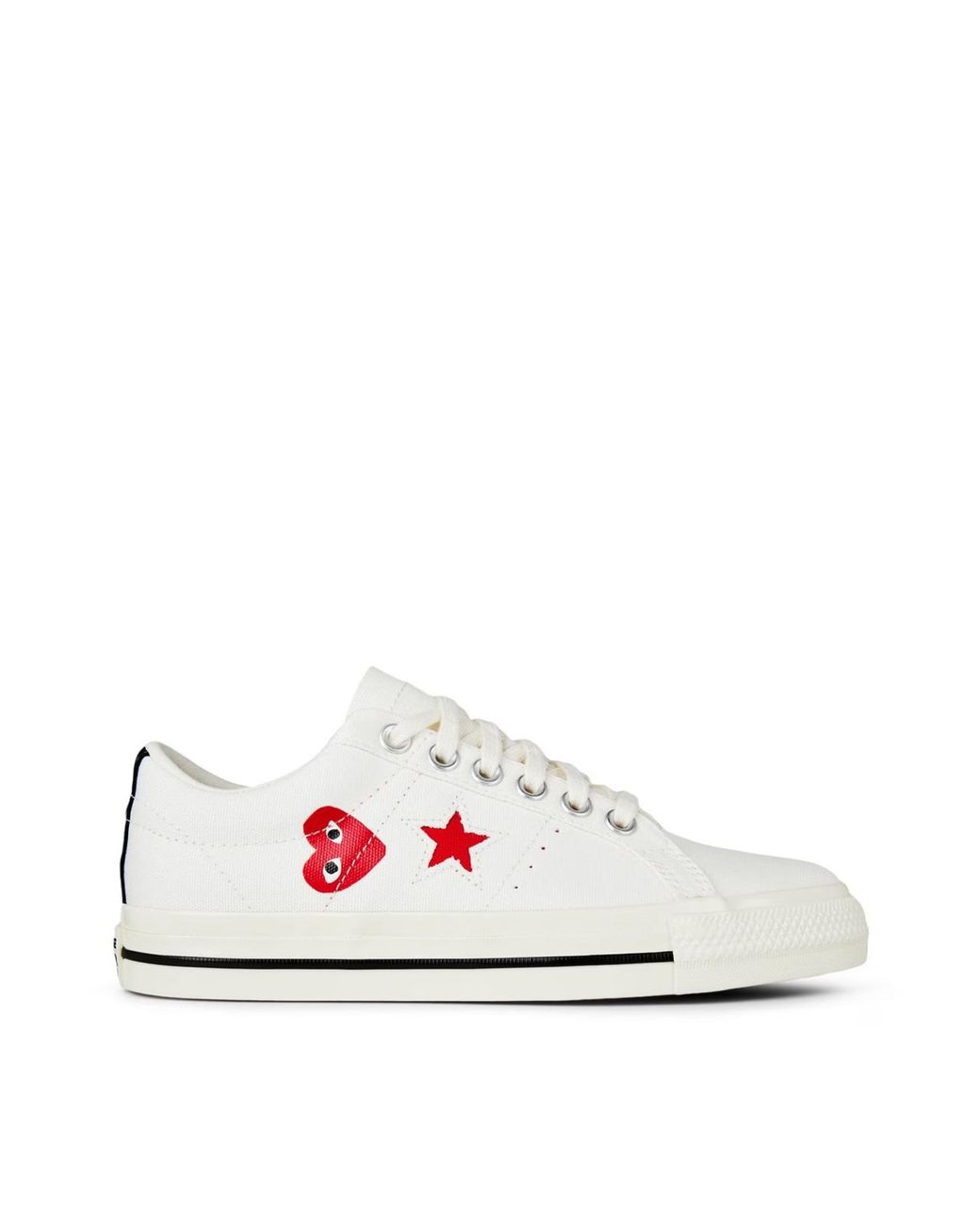 Comme des Garçons White Comme Des Garã§Ons Play X Converse One Star Ox Sneakers Shoes