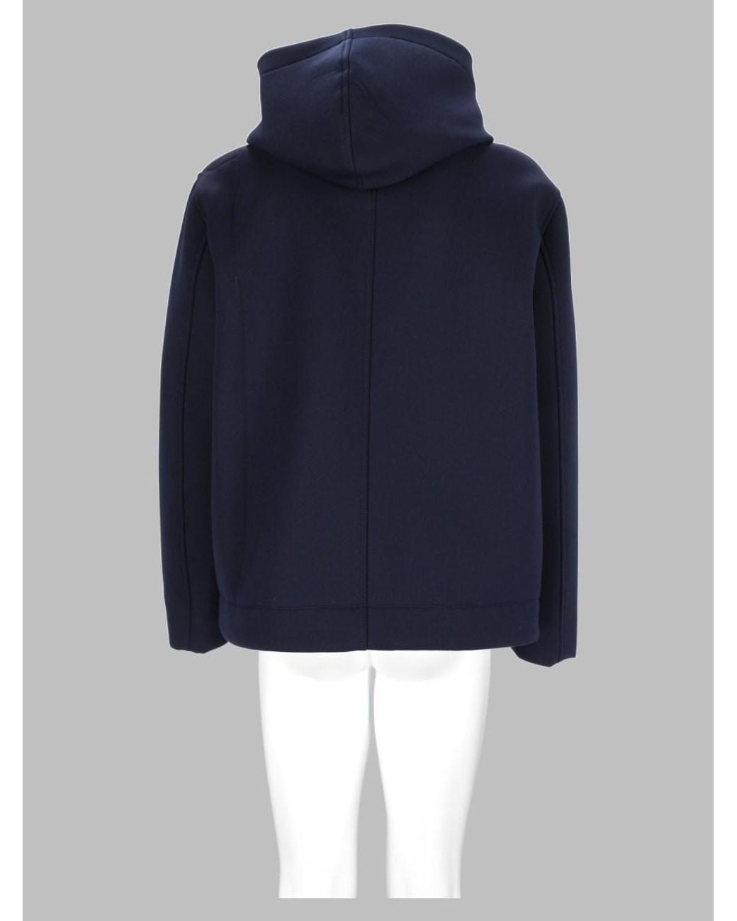 Paolo Pecora Blue Hooded Zip Jacket Polyester Viscose Elastane for men