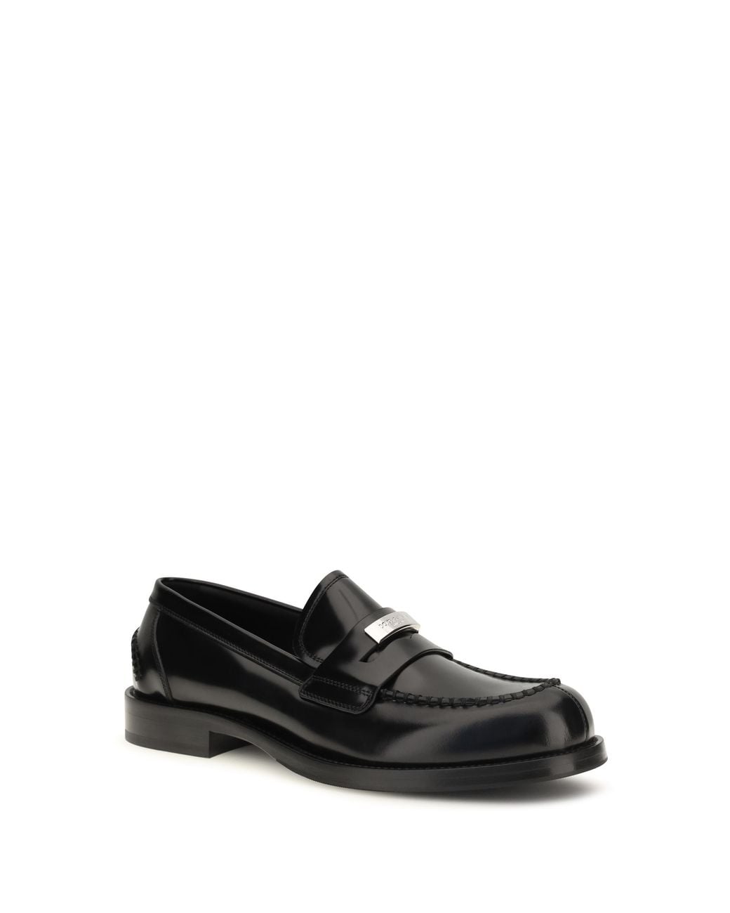 Dolce & Gabbana White Calfskin Leather Loafers for men