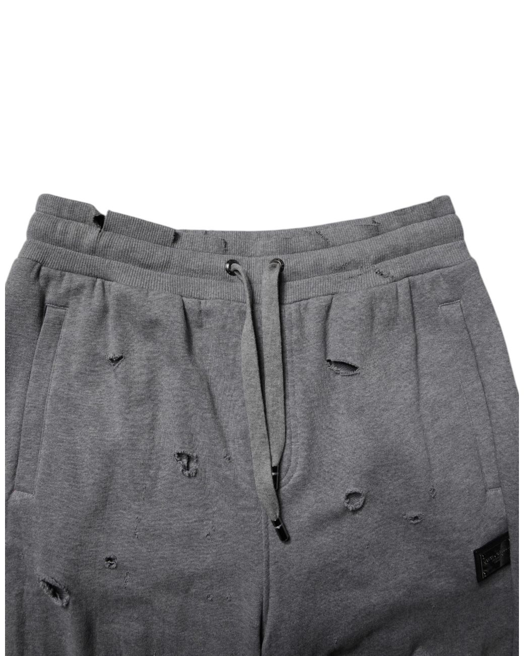 Dolce & Gabbana Gray Distressed Sweatpants Relaxed Fit for men
