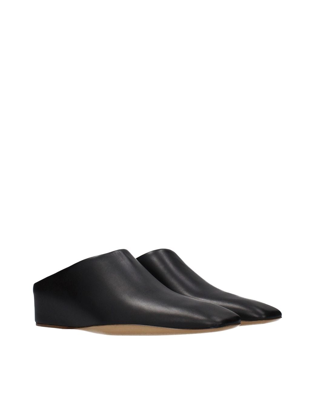Jil Sander Black Leather Sandals And Clogs