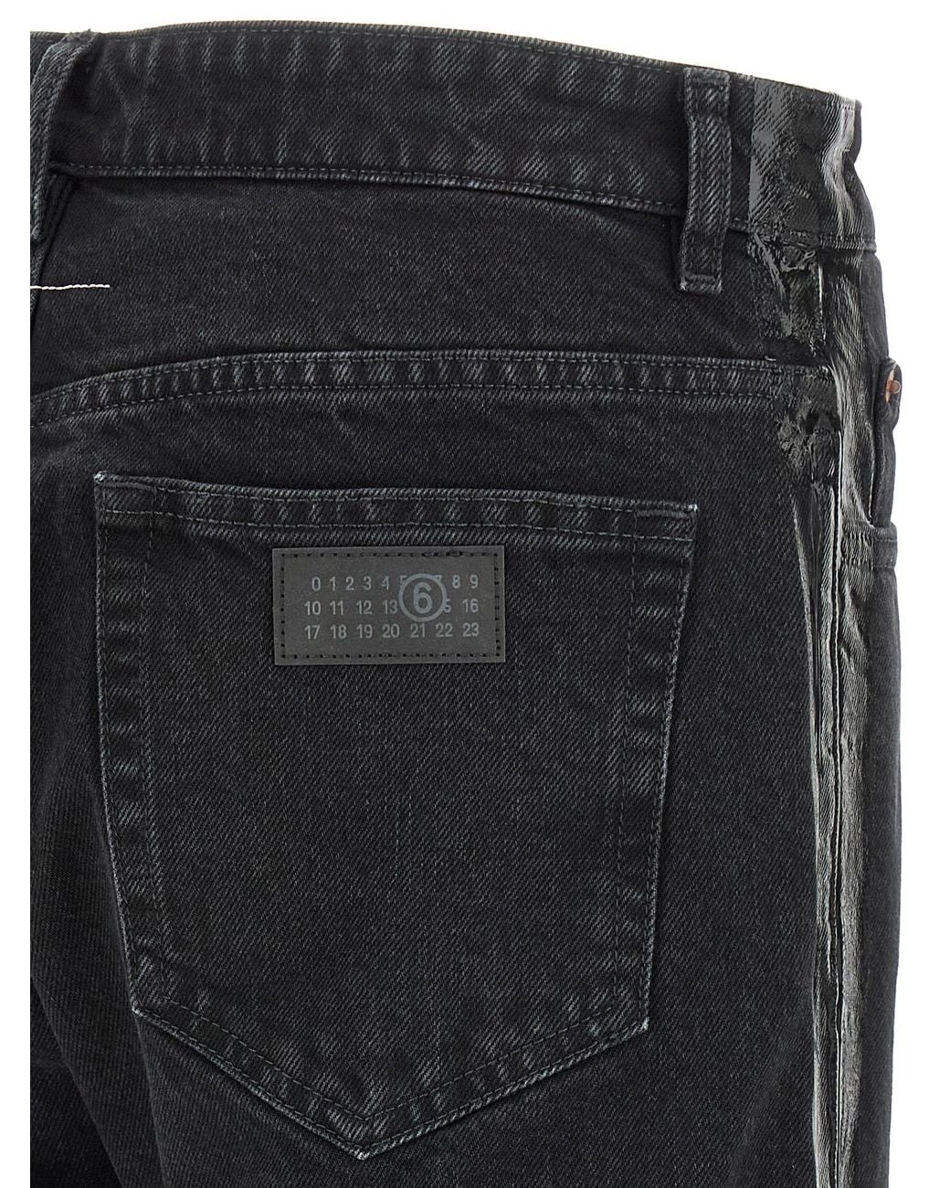 MM6 by Maison Margiela Black Taped Jeans Cotton for men