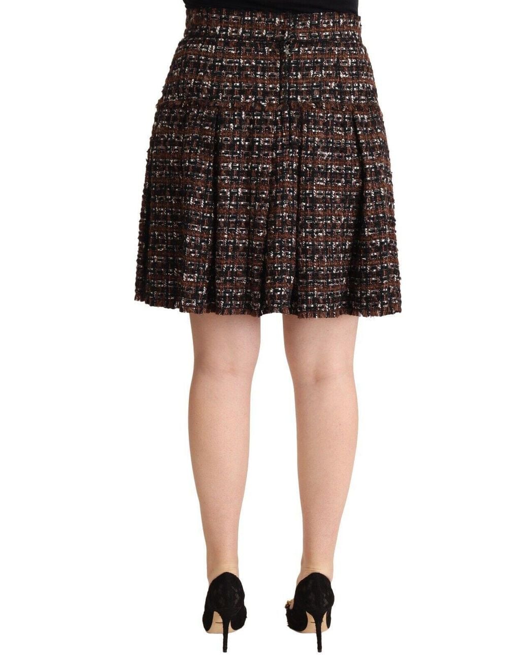 Dolce & Gabbana Black Chic A-Line Pleated Mini Skirt