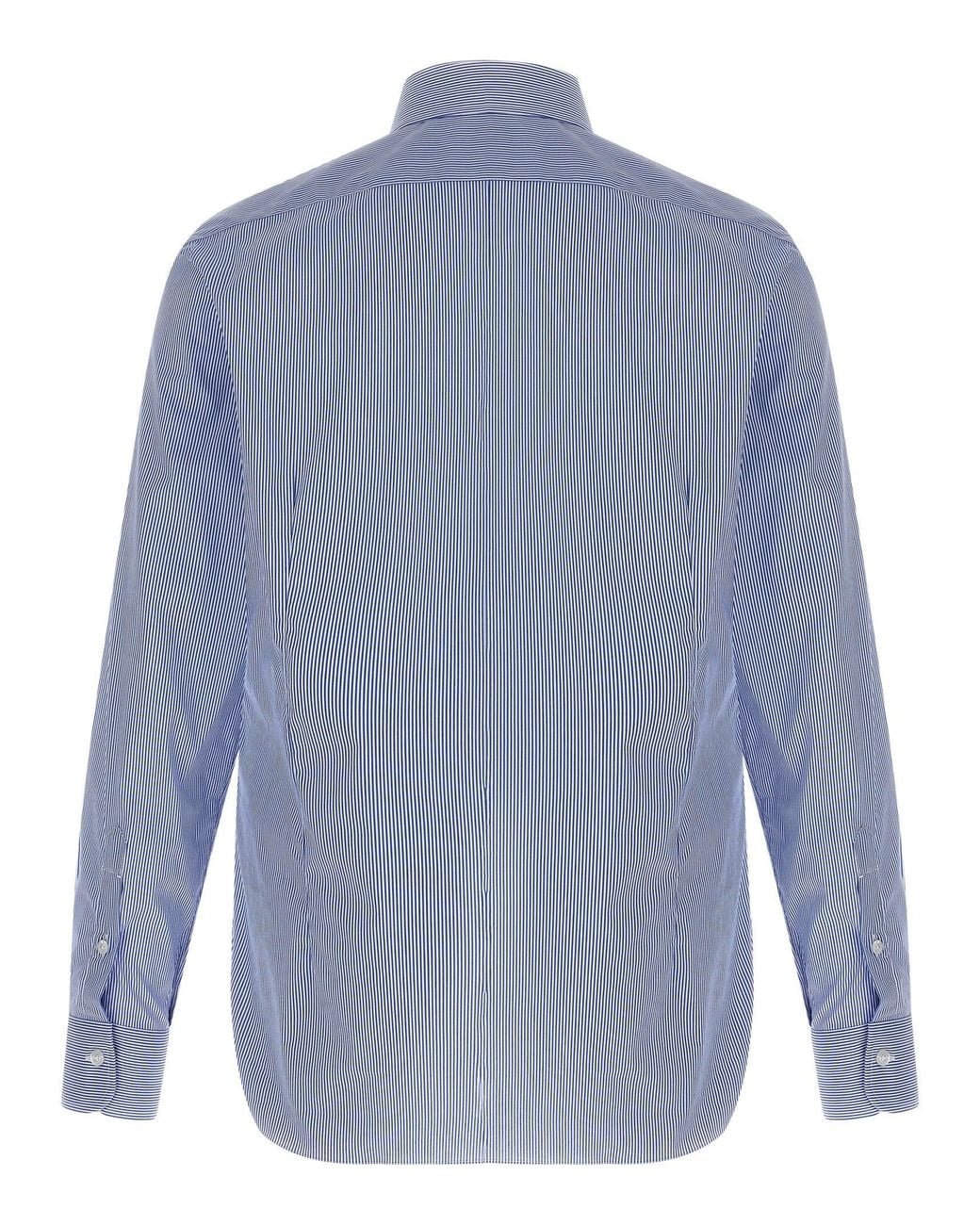 Barba Napoli Blue Striped Cotton Poplin Shirt