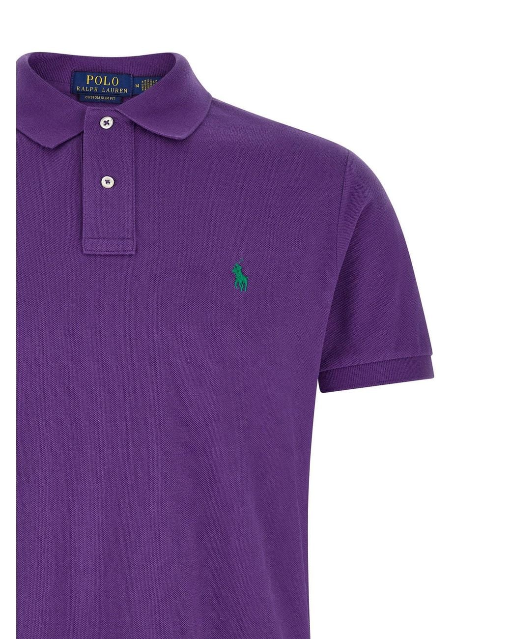 Polo Ralph Lauren Purple Logo-Embroidered Piqué Cotton Polo for men