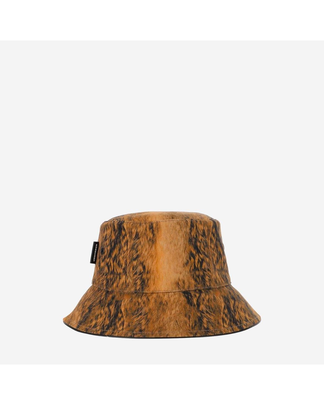 Burberry Brown Bucket Hat Fur Print Cotton