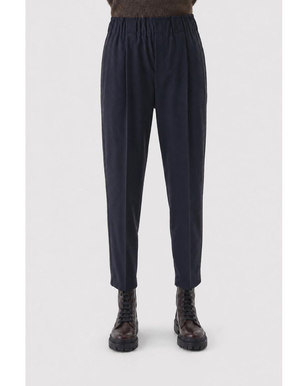Brunello Cucinelli Blue Wool Blend Trousers