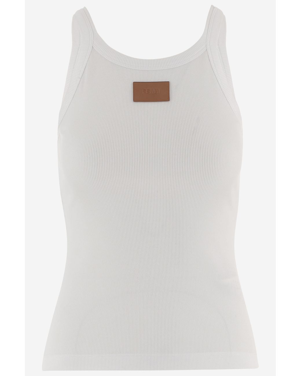 Fendi White Tank Top Cotton