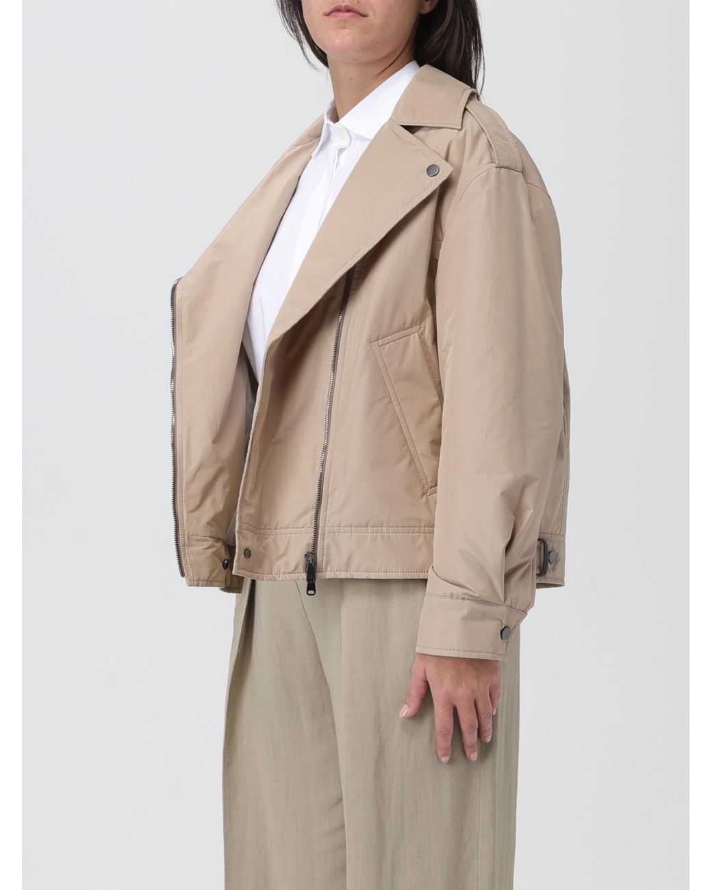Brunello Cucinelli Natural Lightweight Zip Jacket
