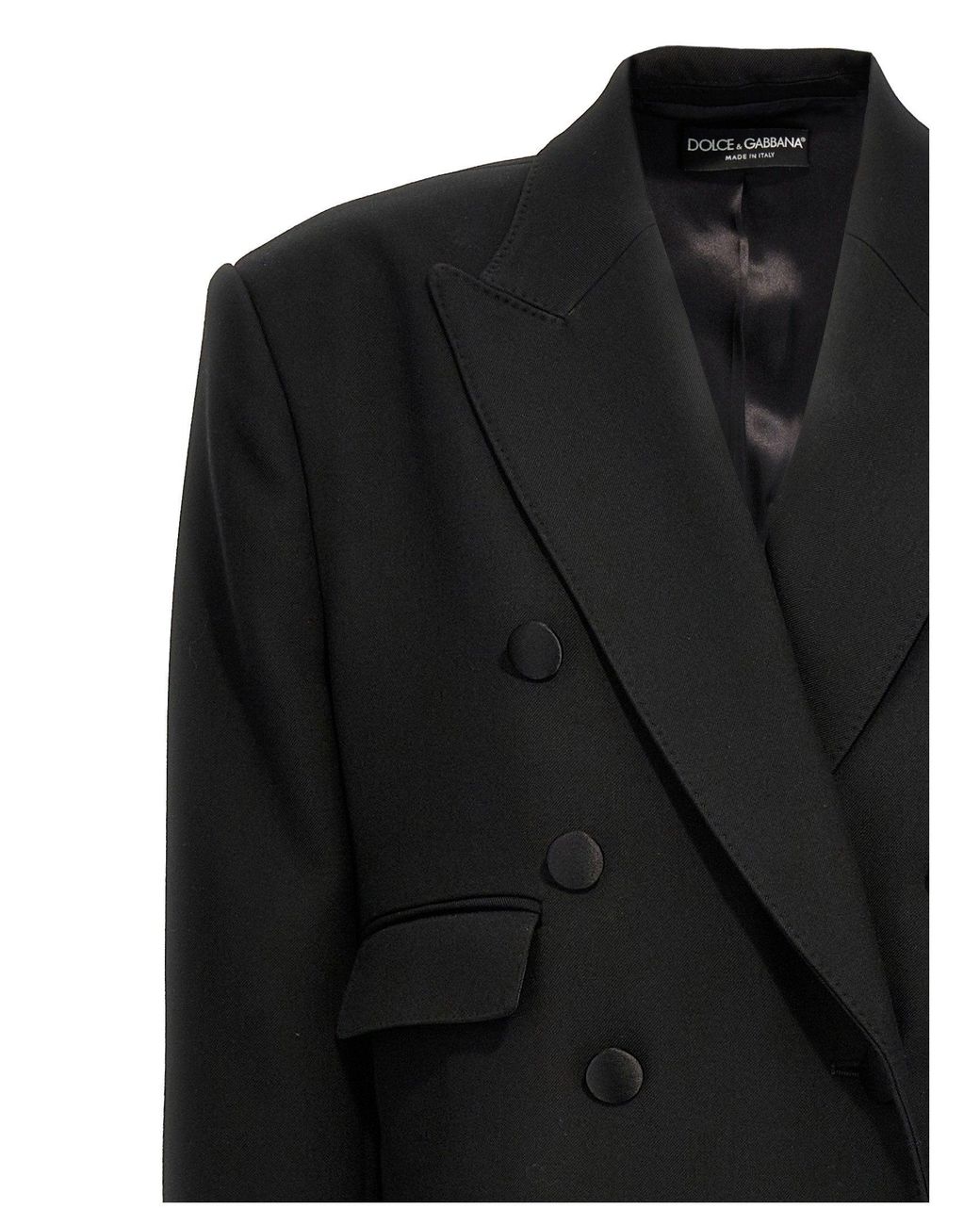 Dolce & Gabbana Black Dolce & Gabbana Double-Breasted Wool Coat