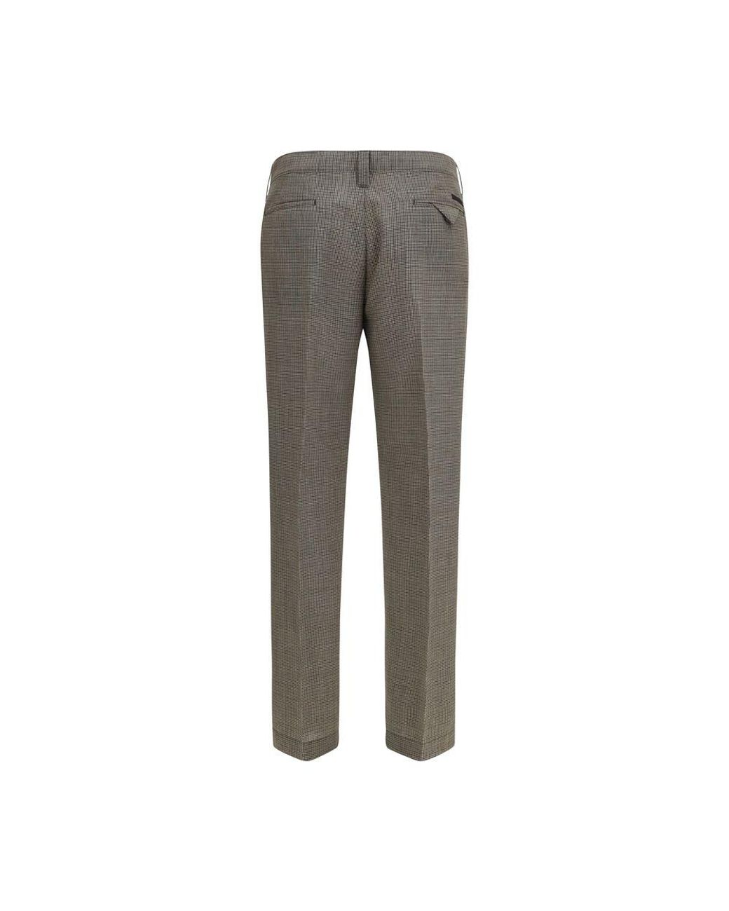 Prada Gray Brown Wool Oves Aries Dress Pants for men