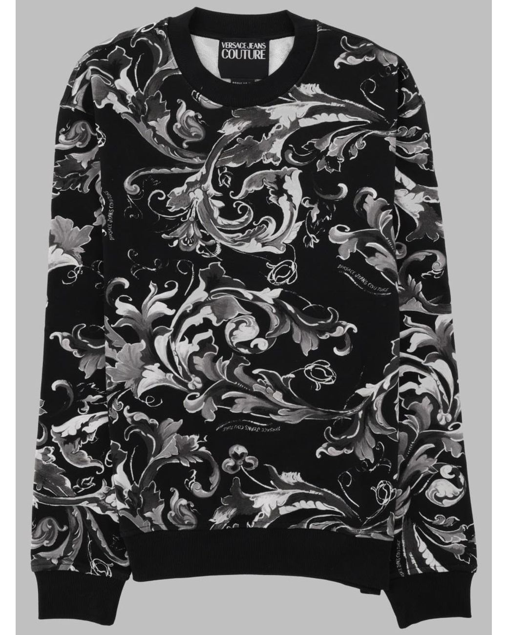 Versace Jeans Couture Black Versace Jeans Couture Printed Cotton Sweatshirt for men