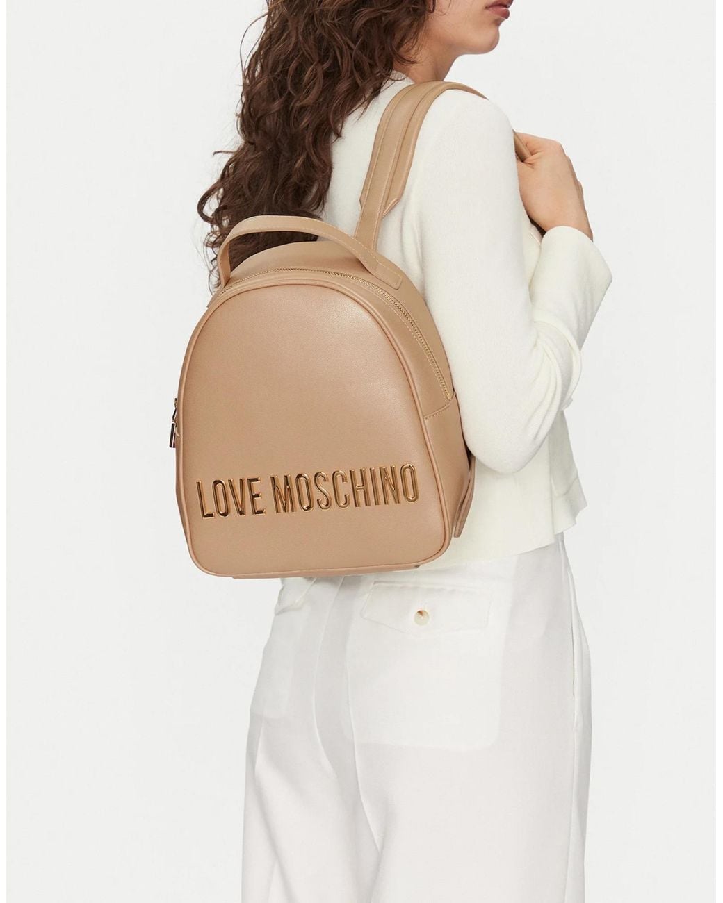 Moschino Natural Logo Lettering Backpack Bags Backpacks
