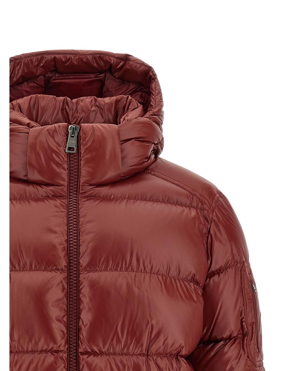 Herno Red Semi-Gloss Quilted Down Jacket for men