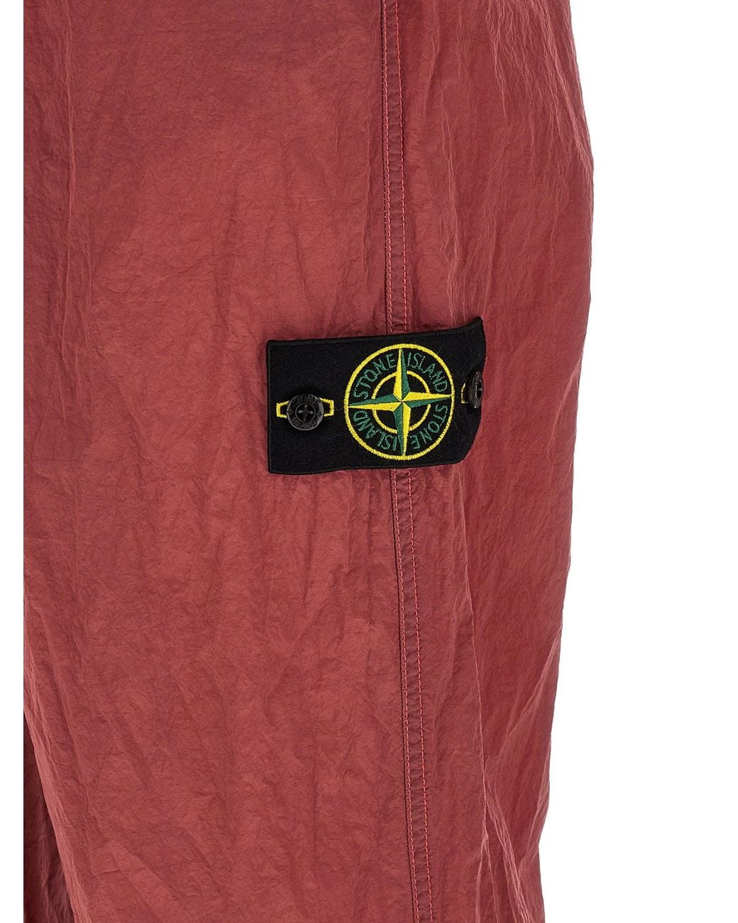 Stone Island Red Econyl Nylon Technical Joggers for men