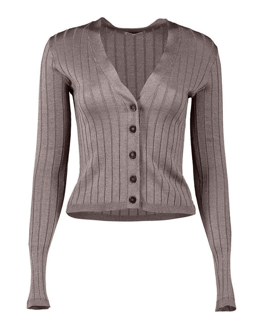 Brunello Cucinelli Brown Taupe Silk Blend Sweater